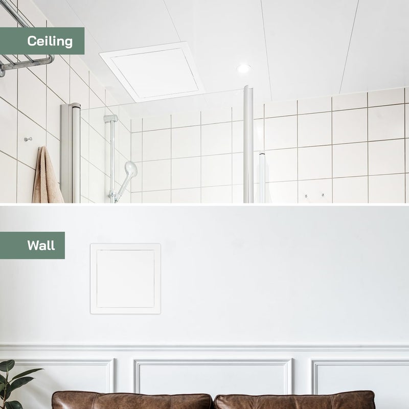 Vent Systems 8'' x 8'' Inch White Metal Access Panel with Click Function - Easy Access Doors - Access Panel for Drywall Wall Ceiling - Electrical Plumbing Service Door - Crawl Space Doors - Image 5